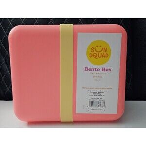 Coral Pink Sun Squad Bento Box 2 Compartments - Small Plastic Lunch Box